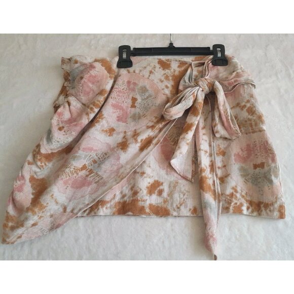 New Free People Size 4 Boho Sweet As Beach Linen Blend Casual Summer Mini Skirt - Picture 5 of 12